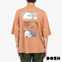 DOSH OVERSIZED SHORT SLEEVE T-SHIRTS  WE BARE BEARS เสื้อยืดโอเวอร์ไซส์ใหญ่พิเศษ FBBMT5049-BR