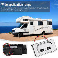 12โวลต์พอร์ต Usb คู่ซ็อกเก็ตชาร์จชาร์จสำหรับค่ายคาราวาน Motorhome กันน้ำรถชาร์จ3.1A ที่มีไฟแสดงสถานะสีฟ้า