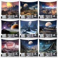 [COD] Alien planet sci-fi pyramid home jeanette tapestry wall hanging painting manufacturers source map G162