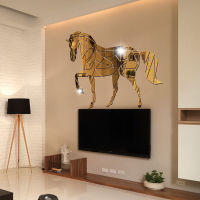 3D Large Wall Mirror Stickers Home Decor Living Room Bedroom Art Mural Decal DIY Acrylic Modern Accessories Horse Mirror Sticker