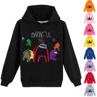 Among Us เสื้อกันหนาวเด็กหญิงเด็กชายเสื้อฮู้ดอนิเมะ,ผ้าฝ้าย9สี65% + เส้นใยโพลีเอสเตอร์35% แขนยาวของเด็กผู้ชาย0000ฤดูใบไม้ผลิและฤดูใบไม้ร่วง