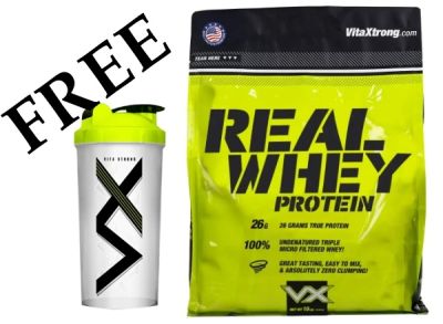 Vitaxtrong 100 % REAL WHEY PROTEIN (10 Lbs) Free Shaker ขนาด 10 ปอนด์ แถมแก้วเชค WHEY PROTEIN BLEND BCAA Muscle & Recovery เวย์โปรตีน สร้างกล้ามเนื้อ  way บีซีเอเอ