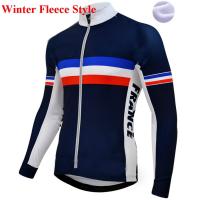 WINTER FLEECE THERMAL Long Cycling Jerseys 2016 FRANCE NATIONAL Team BLUE Mtb Long Sleeve Men Bike Wear Cycling Clothing