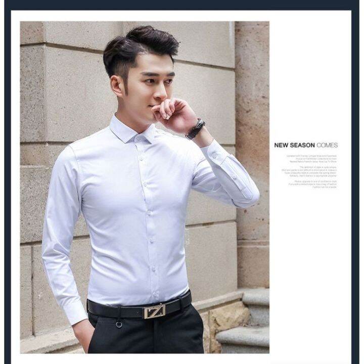 ready-stock-at-malaysia-men-formal-button-smart-casual-plus-size-long-sleeve-slim-fit-baju-kemeja-suit-shirt