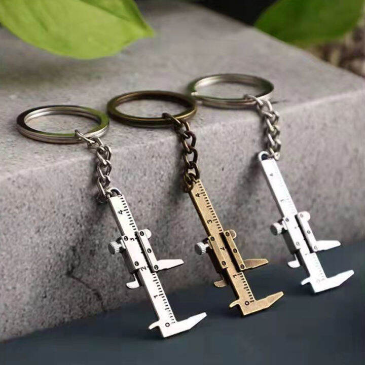 Portable Mini Caliper Tool Key Ring Alloy Vernier Caliper Key Chain