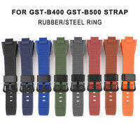 สายนาฬิกาสำหรับเปลี่ยนสำหรับ GST-B400 G-Shock GST-B500สายหัวเข็มขัดสีดำ
