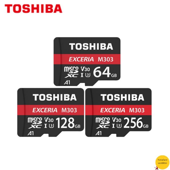 การ์ดเกมtoshiba-การ์ด-tf-card-m-303-64-gb-128-gb-256-gb-u-3-v-30-c-10-4-k-micro-sd-card-สําหรับเชื่อมต่อ