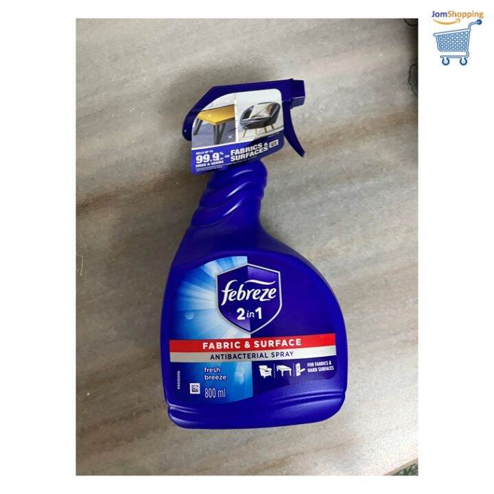 Febreze 2 in 1 Antibacterial Spray Fresh Breeze 800ml Bottle Hopkins