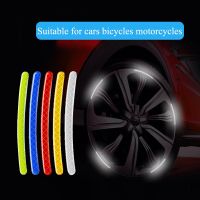 Car Wheel Hub Reflective Sticker Decal Strip Wheel Rim Reflective Warning Stripe Decoration Tape for Motorcycle Bike Pack of 20