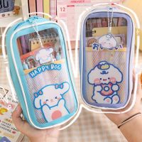 ✙▫◎ Kawaii Pencil Cases Pen Bag Large Capacity Waterproof PVC Lovely Cartoon Pen Case Stationery Pouch Party Favor School Supplies