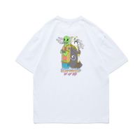 HOT แฟชั่นใหม่ Ripndip เสื้อยืดแขนสั้น ผ้าฝ้าย พิมพ์ลาย LORD MEAN CAT ALIEN SMOKE NICHE BEAUTY สําหรับผู้ชาย และผู้หญิง