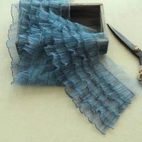 กว้าง 15 ซม.Tulle ห้า Layeresr จีบผ้าตาข่ายเย็บปักถักร้อยขอบริบบิ้นลูกไม้ขอบ Ruffle Trim ชุด Guipure เย็บตกแต่ง-HVA STORE