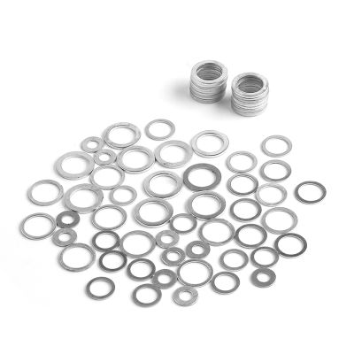 【2023】2050PCS M6-M26 Aluminum Flat Washer Flat Ring Gasket Plug Oil Seal Fittings Washers Assortment Fastener Harare Accessories