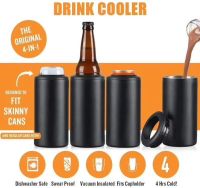 12oz Slim Can Cooler Stainless Steel Silver Beer Cold Keeper Double Wall Insulated Vacuum Cola Drink Beverage Beer Can Holder