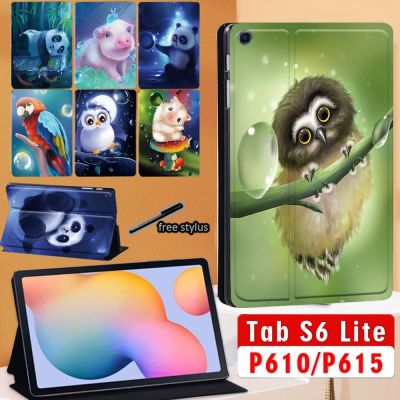 （shine electron）เคสซัมซุงกาแล็กซีแท็บใหม่ S6 Lite 10.4นิ้ว2020 SM-P610/P615Ultra บางน้ำหนักเบาฝาครอบชุดสัตว์น่ารักสำหรับ S6 Lite