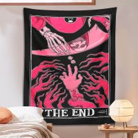 【YF】 Tarot Tapestry the end Psychedelic Hippie Bohemian Skeleton hand Astrology Divination Bedspread Beach Mat Room Home Decor Cloth