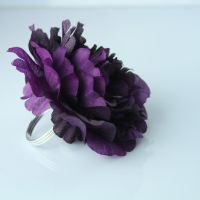 Free Shipping Big Dark Purple Flower Napkin Ring Napkin Wedding Decoration different colors,Cheap 12Pcs