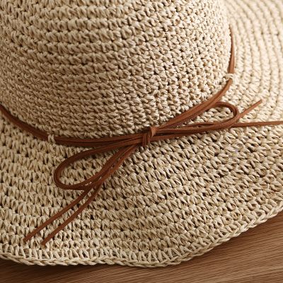 หมวกหญ้าฟางผู้หญิงปีกหมวกกว้างห้อย Swr-05ชายหาดกันรังสียูวีหมวกบังแดดพับได้ง่ายหมวกแก็ปผู้หญิงหมวกสำหรับเดินทางผู้หญิง