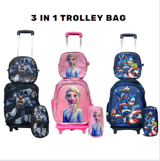 Character trolley 2024 school bags