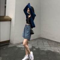 Women Korean Fashion High Waist Short Jeans Loose Silm Denim Shorts Casual Wide Leg Shorts