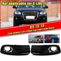 Pair of Glossy Black Front Bumper Lower Fog Grill Grilles Insert Replacement for-Audi Q5 2013-2015 8R0807681M 8R0807682J