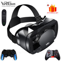 3D VR Headset Smart Virtual Reality Glasses 7 Inches Helmet for Smartphones Phone Android iPhone Lens with Controller Binoculars