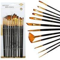 [Kiki tool store] 12pcs Professional Different Shape Nylon Hair Paint Brushes Artist Oil Watercolor Painting Brush For Art Supplies art supplies