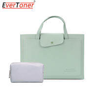 EverToner กระเป๋าแล็ปท็อปหนัง PU,สำหรับ Macbook 13.3 14 15.6นิ้วปลอกหุ้มโน้ตบุ๊กเคสพกพาบางเฉียบกระเป๋าถือกระเป๋าเอกสาร