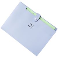 5 Pockets Plastic Expanding File Folders A4 Letter Size Snap Closure Accordion Folder Paper Document Organizer Set (Light)