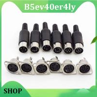 B5ev40er4ly Shop DIN Connector 3 4 5 6 7 8 Pin Core Male Female Power Plug Plastic Handle Mount Socket Hulled Panel Chassis Soldering