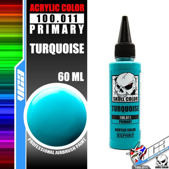 skull-color-100-011-turquoise-acrylic-color-60ml-primary-paint-สีอะครีลิกสำหรับพลาสติก-โมเดล-vca-gundam