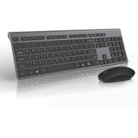 Rechargeable Wireless Keyboard Mouse 2.4G Full Size Thin Ergonomic And Compact Design For Laptop PC Desktop，Computer Windows