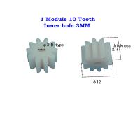 5ชิ้นเฟืองไนลอน1ม. 10ตันเฟืองพลาสติก1โมดูล10รูภายใน3มม.