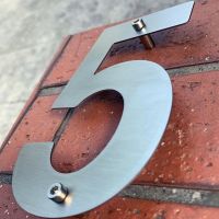 【LZ】❖  120mm Floating Stainless Steel House Numbers Outdoor Address Signs Metal Door Plates Big Modern Number For Garden Mailbox 0-9