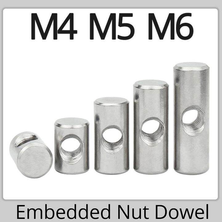 M4 M5 M6 304 Stainless Steel Cross Hole Barrel Nut Bolts Cylindrical
