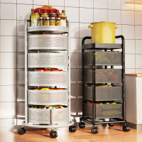 Spot parcel post Kitchen Rotating Storage Rack Vegetable Floor Multi-Layer Vegetable Storage Rack Household Vegetable Rack Vegetable Basket Fruit and Vegetable Storage Rack