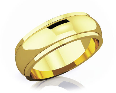 แหวนหมั้นทอง 18K แบบเกลี้ยง 6 mm Half Rounded Edge Romantic Classic