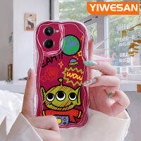 YIWESAN เคสสำหรับ Realme 10เคสลายการ์ตูนน่ารักมอนสเตอร์มีขอบเป็นคลื่นเคสมือถือใสกันกระแทกปลอกซิลิโคนเนื้อครีมเคสนิ่มแบบใสป้องกันเลนส์กล้อง