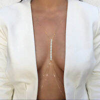 Bra Chain เอว Belly สร้อยคอสร้อยคอ Rhinestone Multilayer Body Chain เครื่องประดับสแตนเลส Women