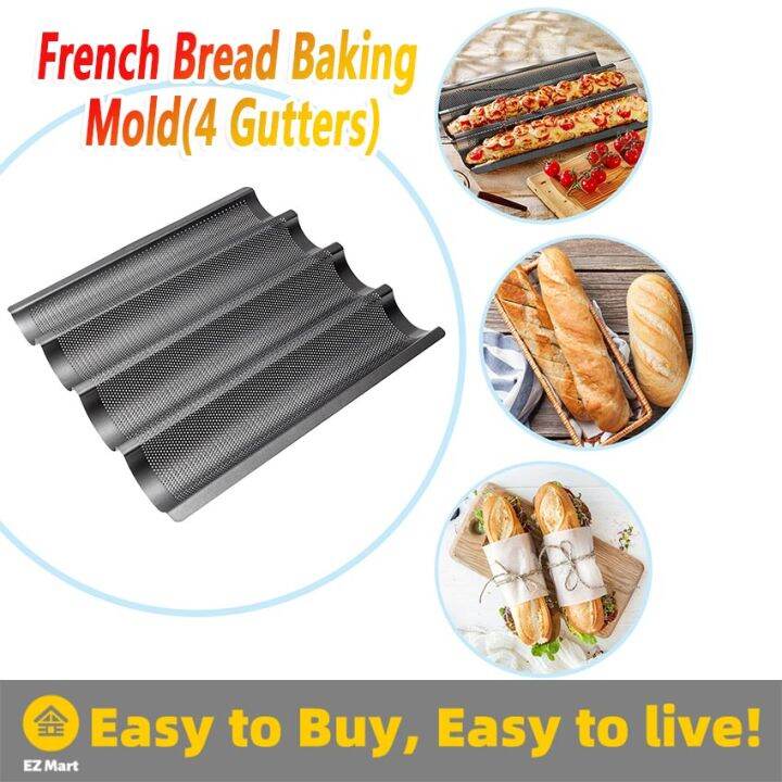【Fast Shipping】 Nonstick Perforated French Bread Pan Loaf Bake Mold