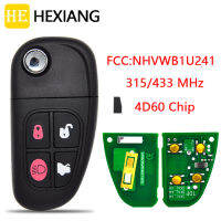 HE Xiang รถรีโมทคอนลสำหรับ Jaguar XJ XK Type X-Type S-Type 2002-2008 NHVWB1U241 4D60Chip 315433MHz เปลี่ยน Flip Key