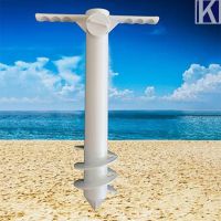 2x Universal Garden Patio Beach Umbrella Sand Anchor Holder w Hanging Hook