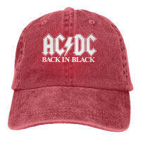 Acdc หน้าปกอัลบั้มวินเทจรูปแบบหมวกแก๊ปเบสบอลคลาสสิกหมวกผ้าฝ้ายทั้งหมดปรับได้เหมาะกับผู้ชายผู้หญิงหมวกสีดำ