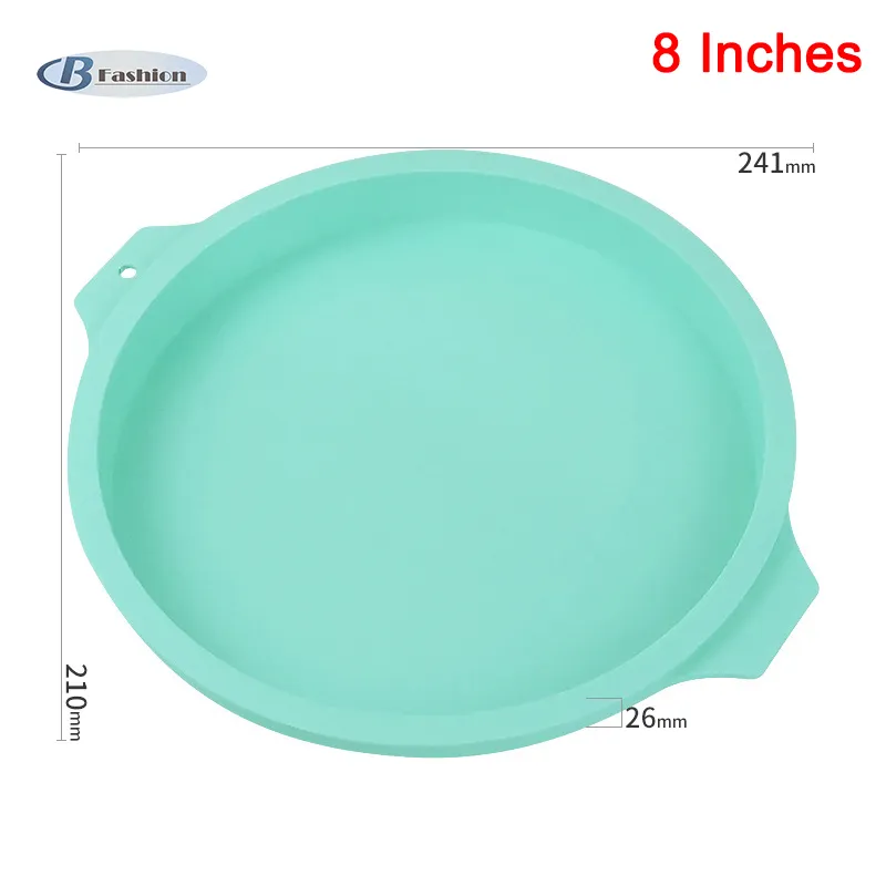 Round or Heart Shaped Silicone Cake Pan Nonstick Cake Baking Molds for Wedding Birthday Party Valentine Lake Blue Heart-Shaped 8 Inches