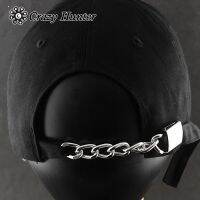 เจ๋ง! Heave Metal Skull CHAIN Punk BIKER CAP Mens Black Fashion Hat