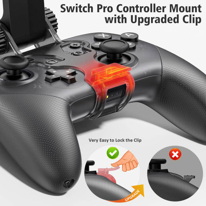 ใหม่-switch-pro-controller-mount-คลิปควบคุมสวิตช์ปรับได้เข้ากันได้กับ-nintendo-switch-oled-lite-switch-pro-controller-clip-clamp-holder-mount