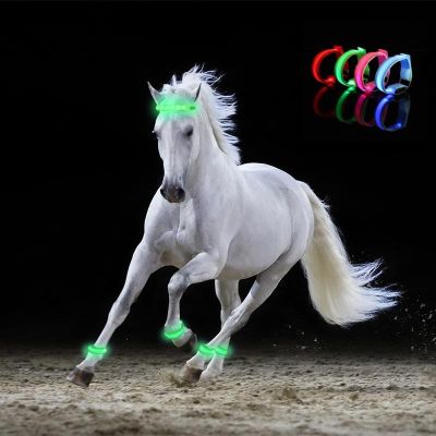 LED Horse Riding Equipment Harness Belt Colorful Lighting Horse Leg Straps Outdoor Sports Equestrian Supplies Cheval Accessories