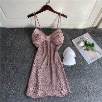 --SY23726☼✆﹍ New and summer leord pt jamas lace backless spenders gathered ghtdress ice silk sexy belt d home clot th