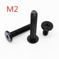 M2x2/2.5/3/4/5/6/7/8/10 Flat thin head phillips machine screw wafer head screws steel black zinc plated