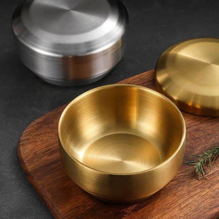 304-korean-stainless-steel-double-rice-bowl-with-lid-soup-bowl-steamed-rice-bowl-anti-scalding-child-small-bowl-korean-cuisine